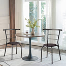 Indoor Kitchen Dining Chair Set of 2, Comfortable Classic Iron Metal Dining Chair