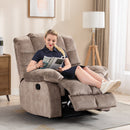 Plaid Manual Reclining Single Couch Wall Hugger Small Fabric Recliner