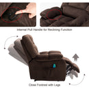 Casual Massage Heating Stuffed Fabric Manual Recliner