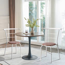 Indoor Kitchen Dining Chair Set of 2, Comfortable Classic Iron Metal Dining Chair