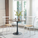 Indoor Kitchen Dining Chair Set of 2, Comfortable Classic Iron Metal Dining Chair