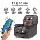 Casual Massage Heating Stuffed Fabric Manual Recliner