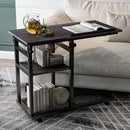 End Table with Wheels, Height Adjustable Side C Table