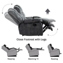 Plaid Manual Reclining Single Couch Wall Hugger Small Fabric Recliner