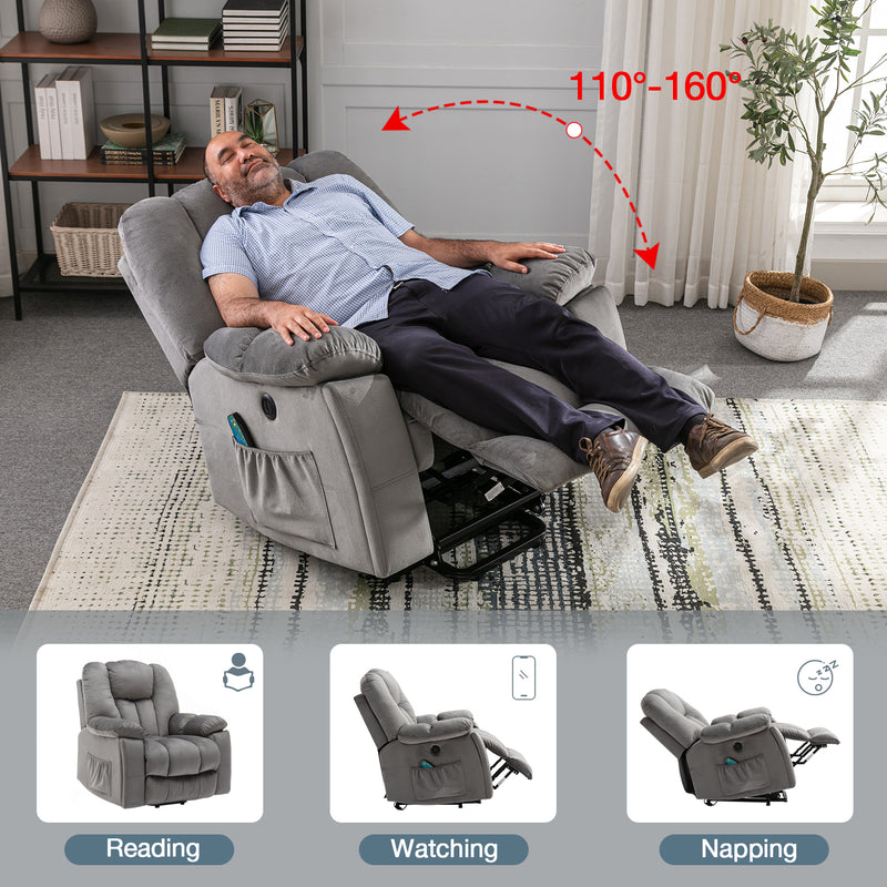 Grey Power Lift Chair for Elderly Large Electric Lift Chair