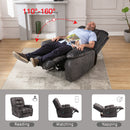 Casual Massage Heating Stuffed Fabric Manual Recliner