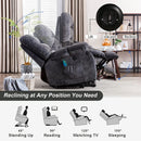 Wide Electric Massage Recliner for Adults with Heated Vibration