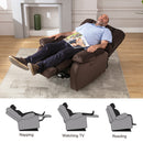 Casual Massage Heating Stuffed Fabric Manual Recliner