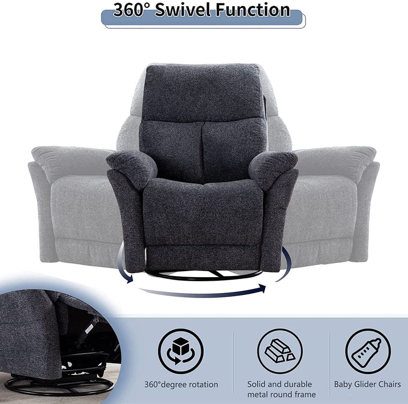 Swivel Rocker Fabric Recliner Chair