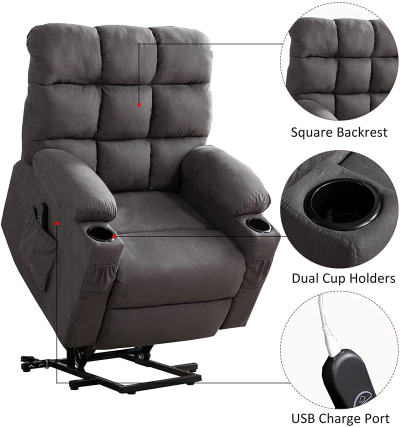 Square Design Power Lift Recliner Chair