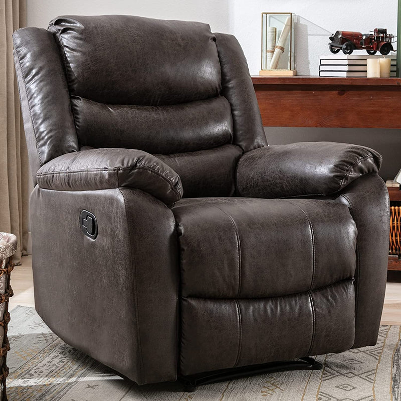 Breathable Faux Leather Manual Reclining Chair
