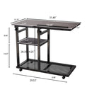 End Table with Wheels, Height Adjustable Side C Table