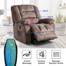 Wide Electric Massage Recliner for Adults with Heated Vibration