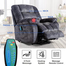 Wide Electric Massage Recliner for Adults with Heated Vibration