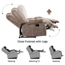 Plaid Manual Reclining Single Couch Wall Hugger Small Fabric Recliner