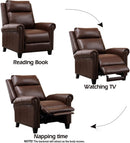 Genuine Leather Recliner Chair, Classic and Traditional Push Back Recliner Chair