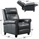 Genuine Leather Recliner Chair, Classic and Traditional Push Back Recliner Chair