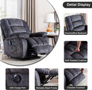Wide Electric Massage Recliner for Adults with Heated Vibration