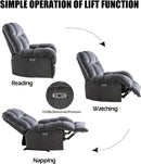 Electric Power Recliner Chair with Upholstered Seat