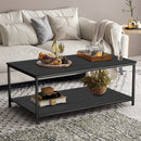 Vintage Wood Industrial Coffee Table with Storage Shelf