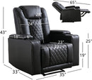 Power Recliner Chair Electric PU Leather Reclining for Adults with USB Ports