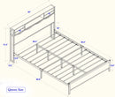 Bed Frame with Storage Headboard, Mattress Foundation with Rustic Vintage Wood