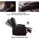 Classic Power Recliner Chair with USB Ports and Cup Holders
