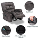 Casual Massage Heating Stuffed Fabric Manual Recliner