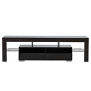 Glossy TV Stand, Wood Media Storage Console Cabinet