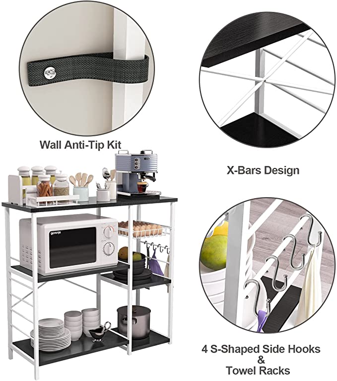 Bonzy Home Kitchen Utility ShelKitchen Storage Organizer Shelf