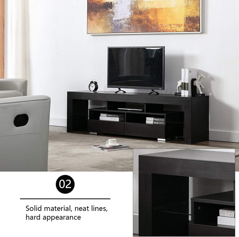 Glossy TV Stand, Brown TV Stand, Wood Media Storage Console