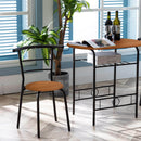 3-Piece Dining Table Set, Wooden Round Table & Chair Set