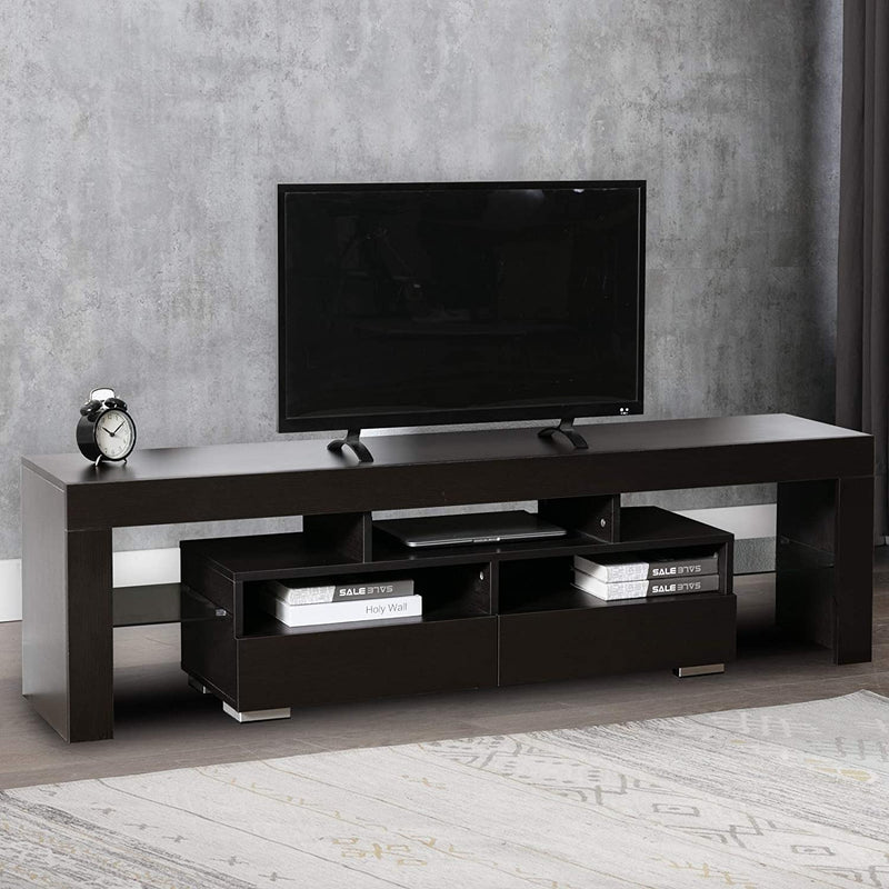 Glossy TV Stand, Brown TV Stand, Wood Media Storage Console