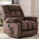 Casual Massage Heating Stuffed Fabric Manual Recliner