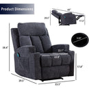 Massage Mannual Recliner Chairs Black with Cup Holders and Heat for Living Room