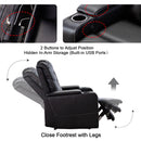 Classic Power Recliner Chair with USB Ports and Cup Holders
