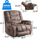Wide Electric Massage Recliner for Adults with Heated Vibration