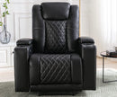 Power Recliner Chair Electric PU Leather Reclining for Adults with USB Ports
