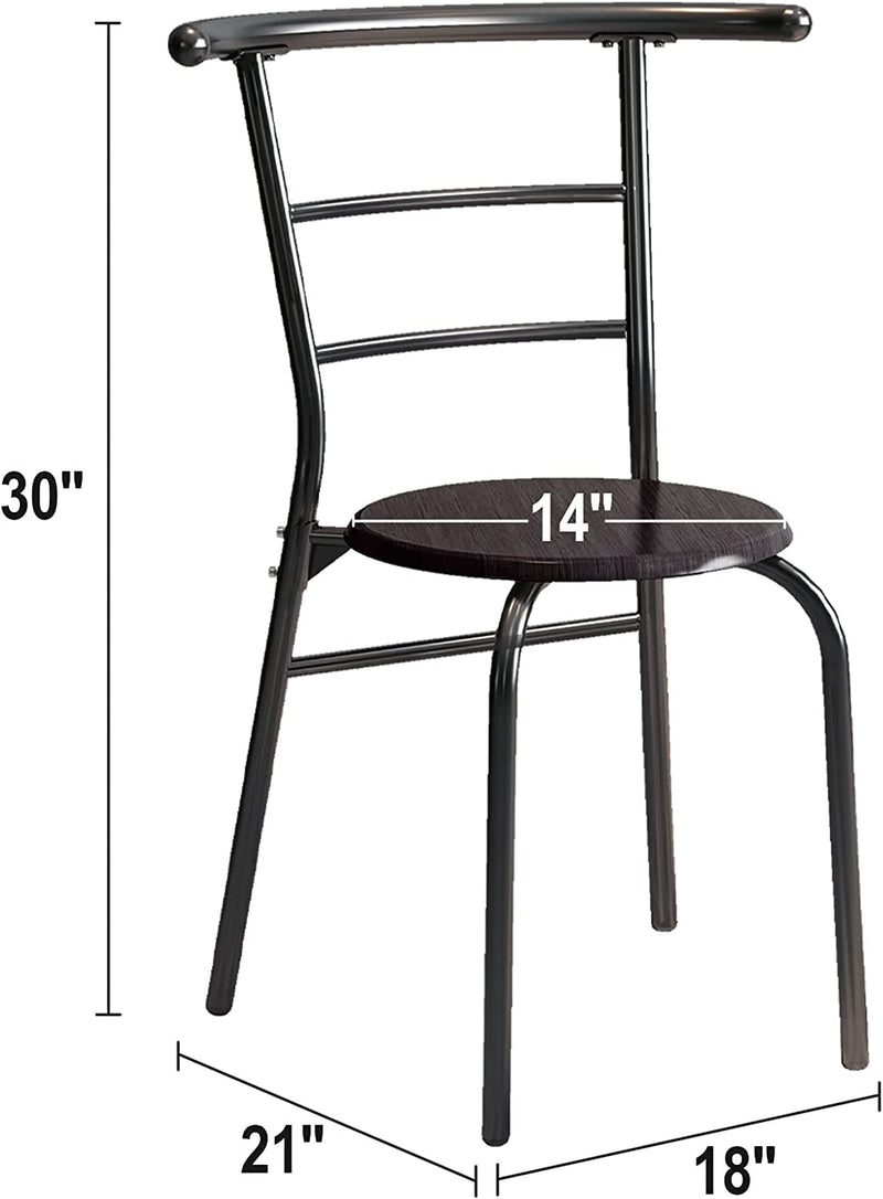 Indoor Kitchen Dining Chair Set of 2, Comfortable Classic Iron Metal Dining Chair