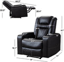 Bonzy Electric Power Recliner Chair with USB Ports and Cup Holders