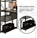 Modern Simple Style Computer Desk with Storage Shelves