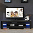 Glossy TV Stand, Wood Media Storage Console Cabinet