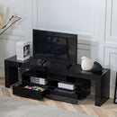 Glossy TV Stand, Wood Media Storage Console Cabinet