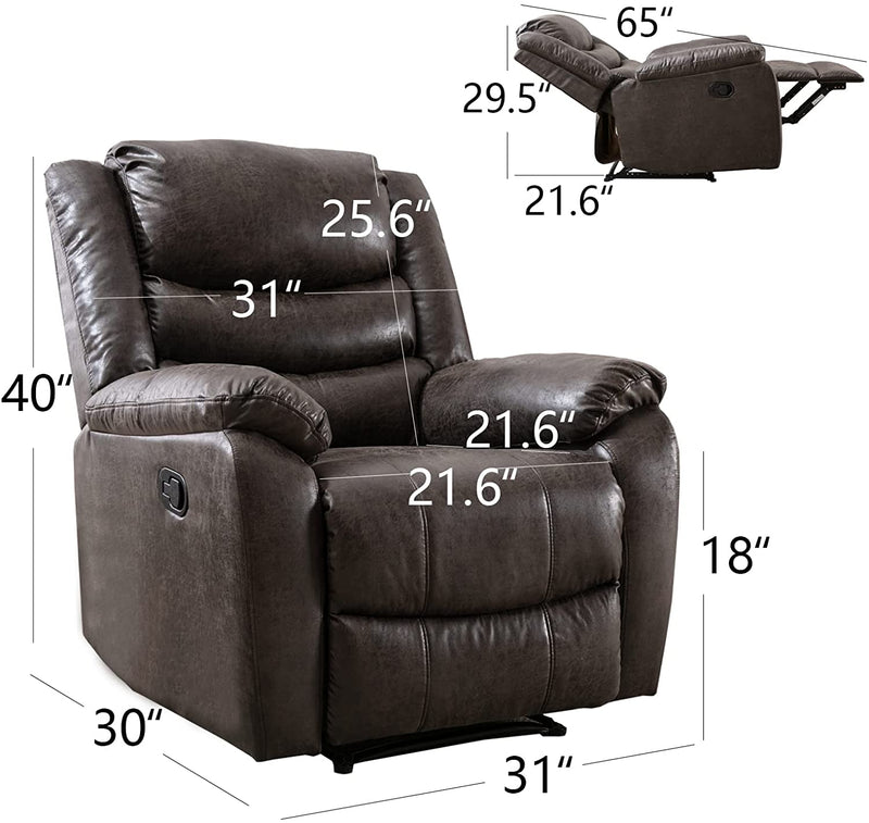 Breathable Faux Leather Manual Reclining Chair