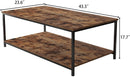 Vintage Wood Industrial Coffee Table with Storage Shelf
